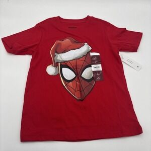 Marvel Spider-Man Christmas Graphic T-shirt Boy Size 6/7
